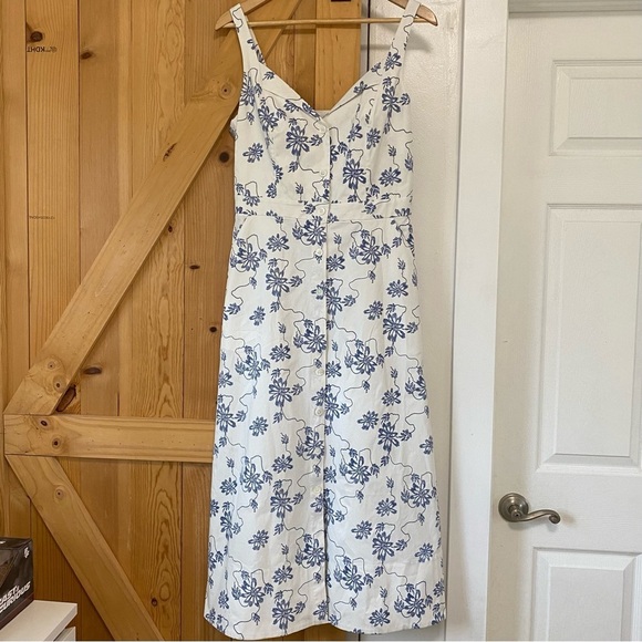 Equipment Femme Oleisa Blue Floral Button Down Dress - Picture 2 of 7